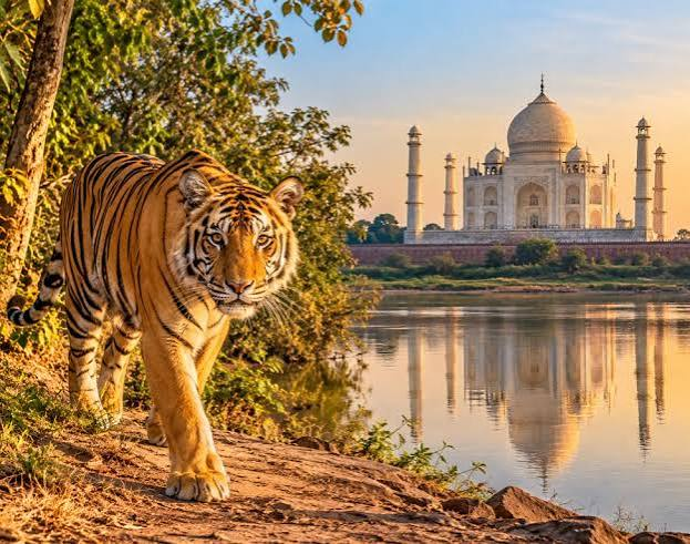 Taj Mahal at sunrise as part of the 11-day tiger itinerary